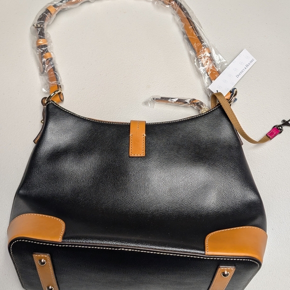 Dooney & Bourke Black and Tan Shoulder Bag - Picture 2 of 9
